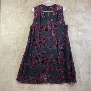 Women's Sz‎ 14 Burnout Velvet Sheer Overlay Dress Whimsigoth Fairy Grunge EUC